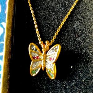 Vintage signed Butterfly Necklace